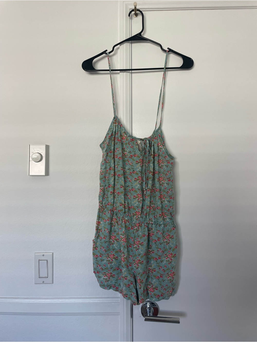 Forever 21 Green Floral Cami Romper